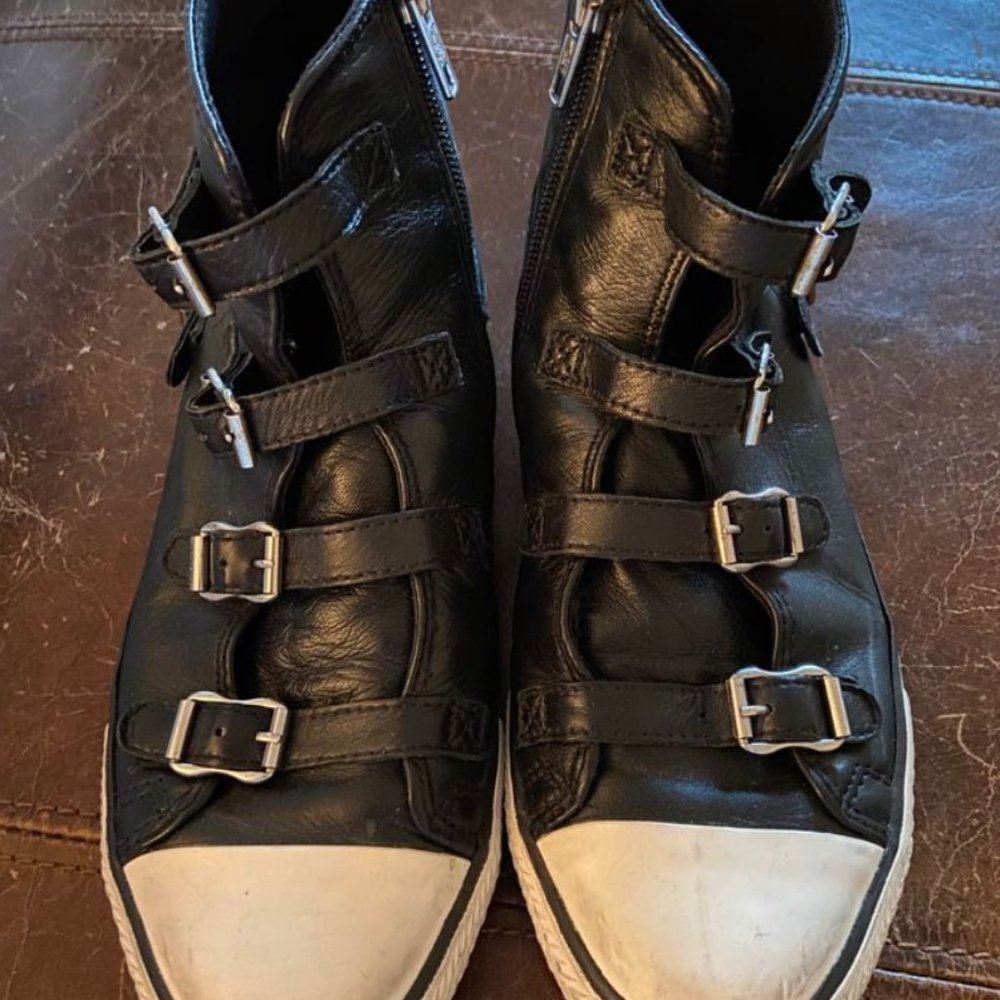 ASH Women's Leather Black High Top Sneakers - 8.5 Great Condition